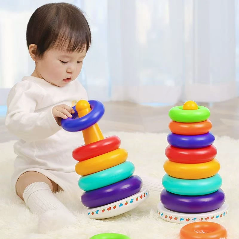 不倒翁彩虹叠叠塔玩具 科学 LS