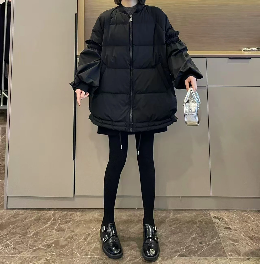 米可/MK-3155LJ【小众设计感灯笼袖羽绒服】时尚冬季新款羽绒服