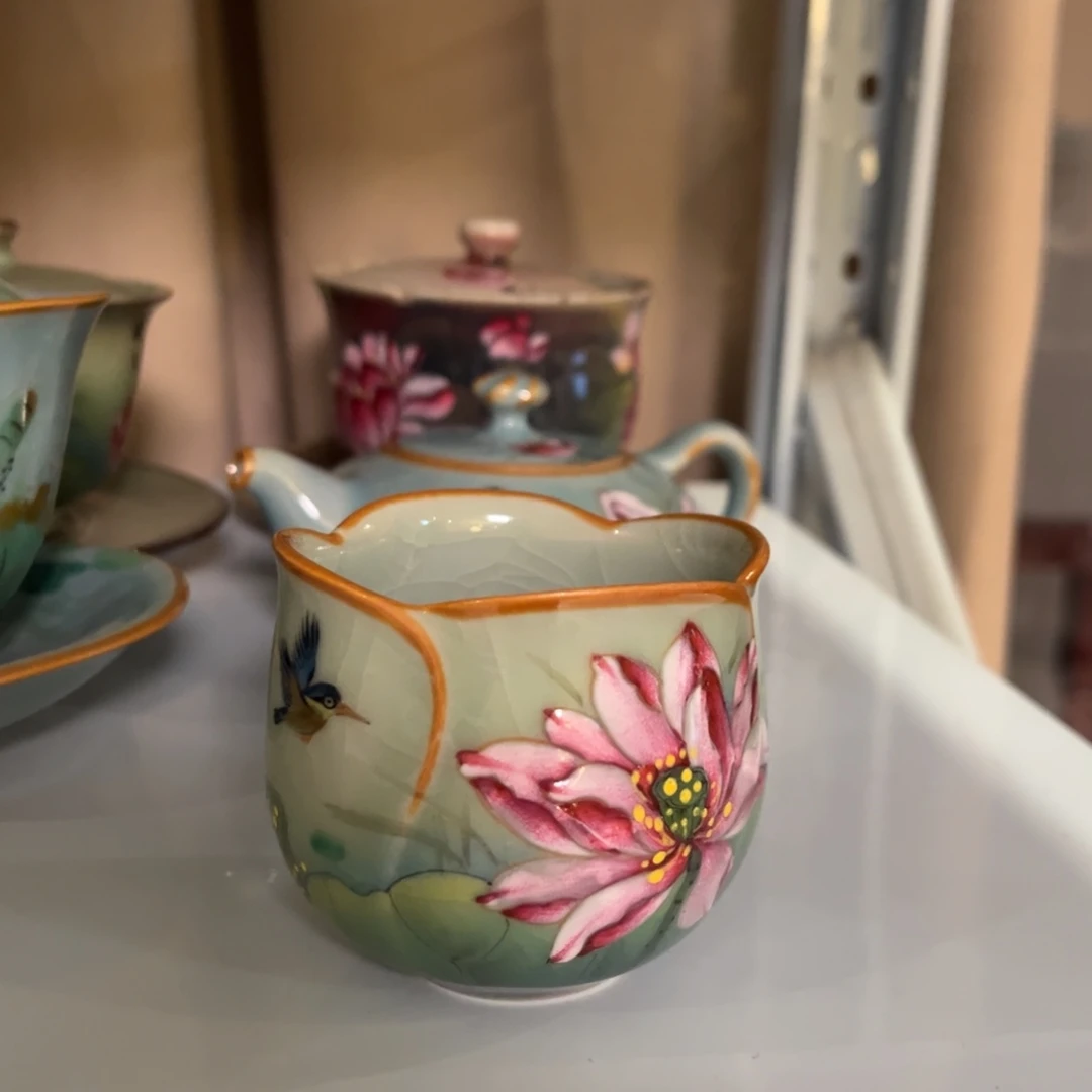 柴烧纯手工手绘陶瓷