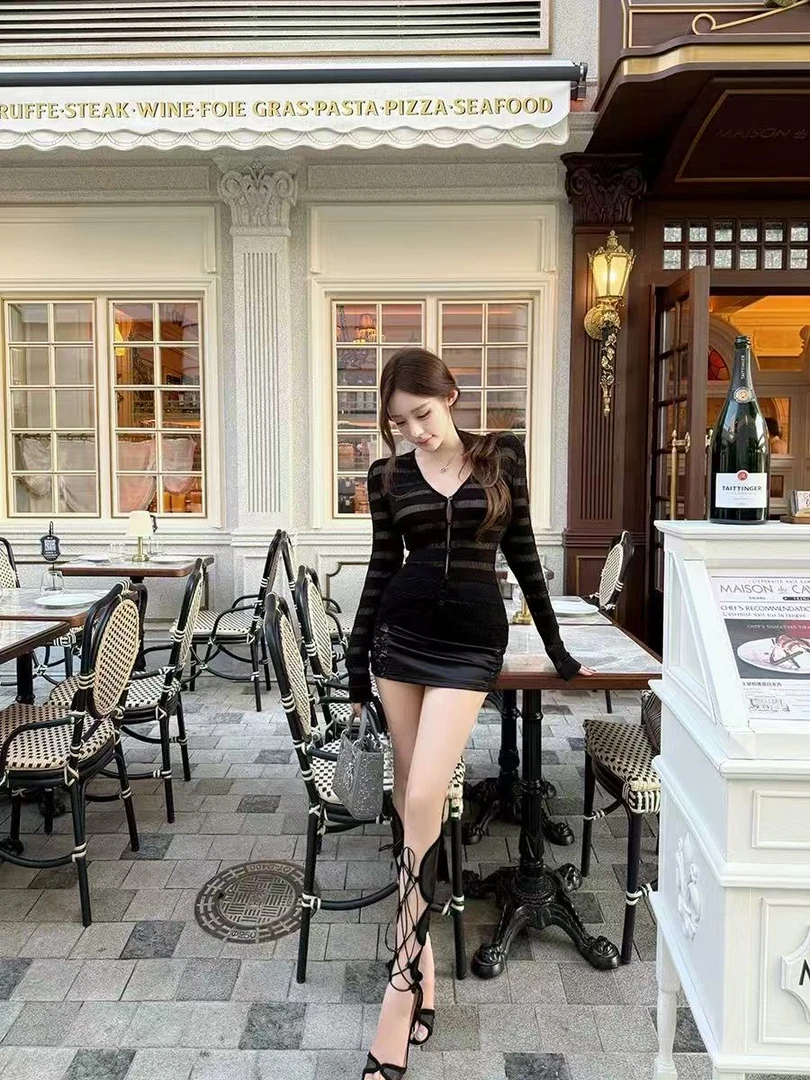 梦梦 MENGMENG｛暗夜精灵 新款显瘦辣妹百搭开衫上衣}