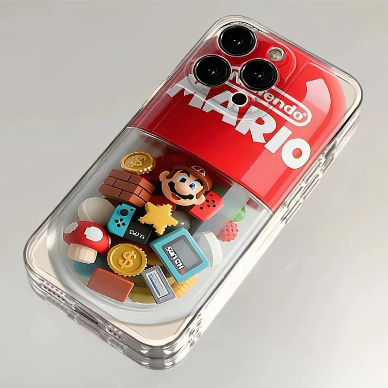 马里奥胶囊适用iPhone16苹果15手机壳13/14透明华为vivo小米oppo