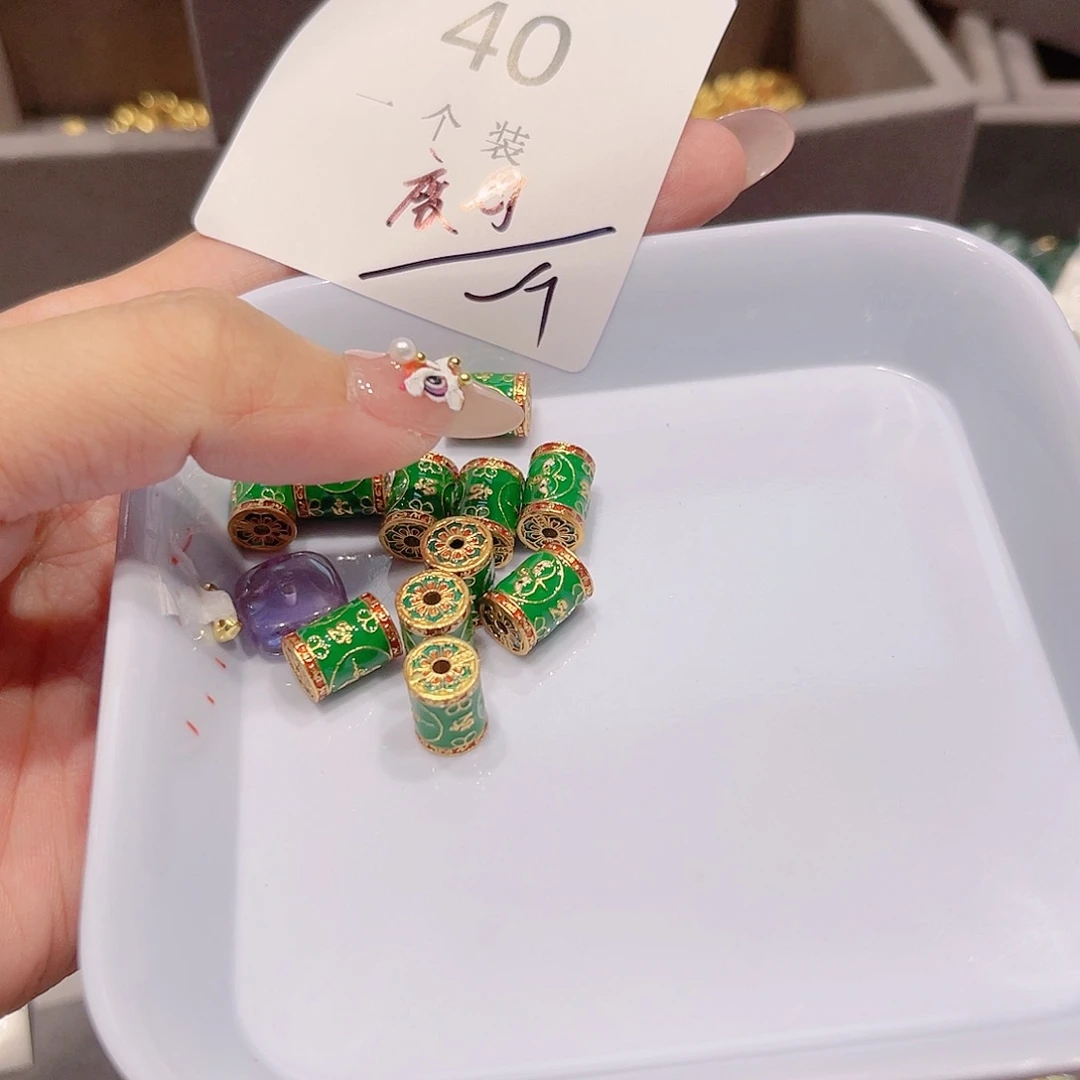 紫晶珠宝半成品银S925镀金镶嵌40