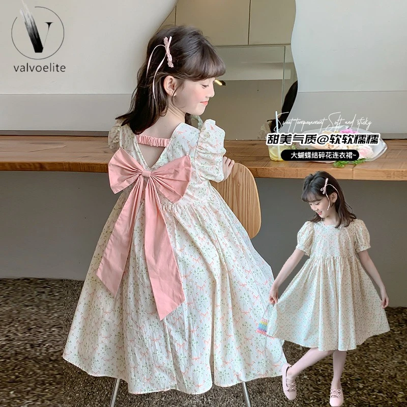 VALVOELITE女童夏装连衣裙新款儿童裙子洋气中大童小女孩公主裙时