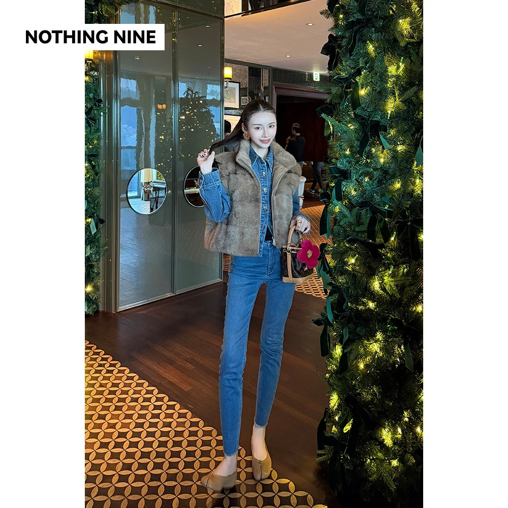 NOTHING NINE 格蓝彗星水洗牛仔小脚裤外套