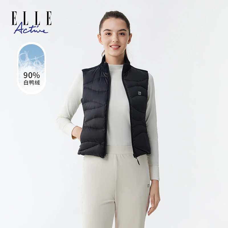 ELLE Active【羽绒马甲】修身立领背心女冬季叠穿舒适保暖轻薄外套