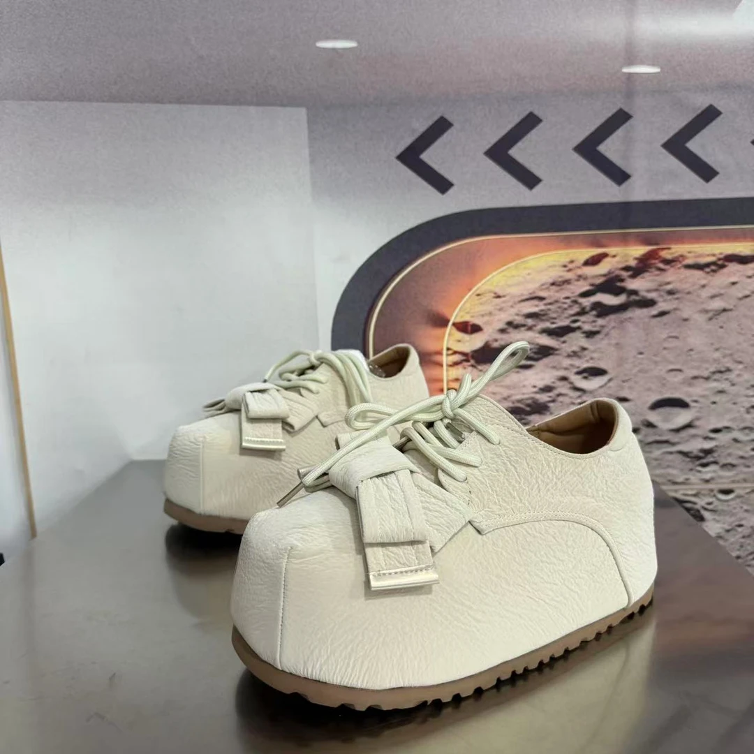 2001-1春夏新款2025圆头系带韩版简约休闲板鞋潮流百搭ins