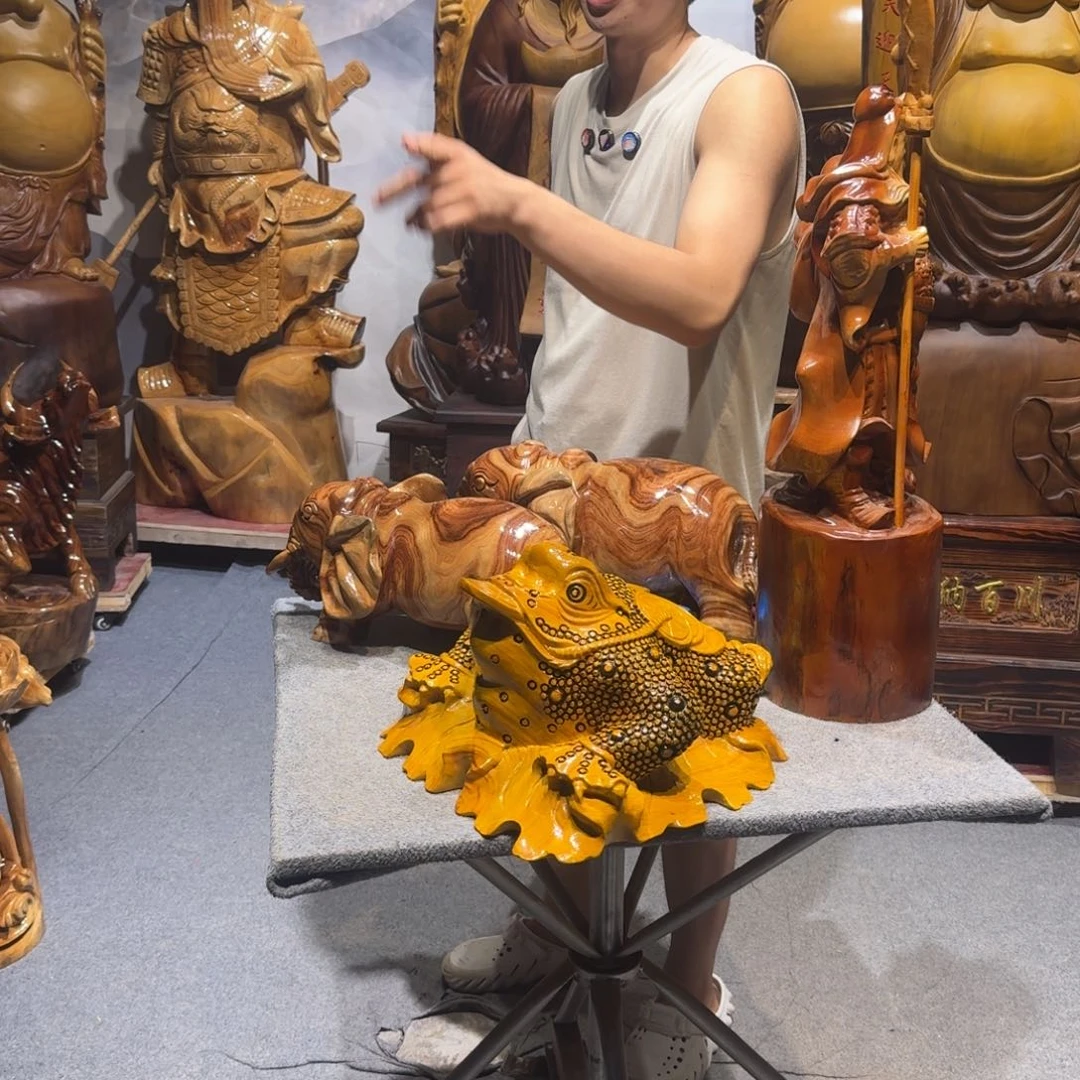 包***装香樟木香樟木金蟾摆件