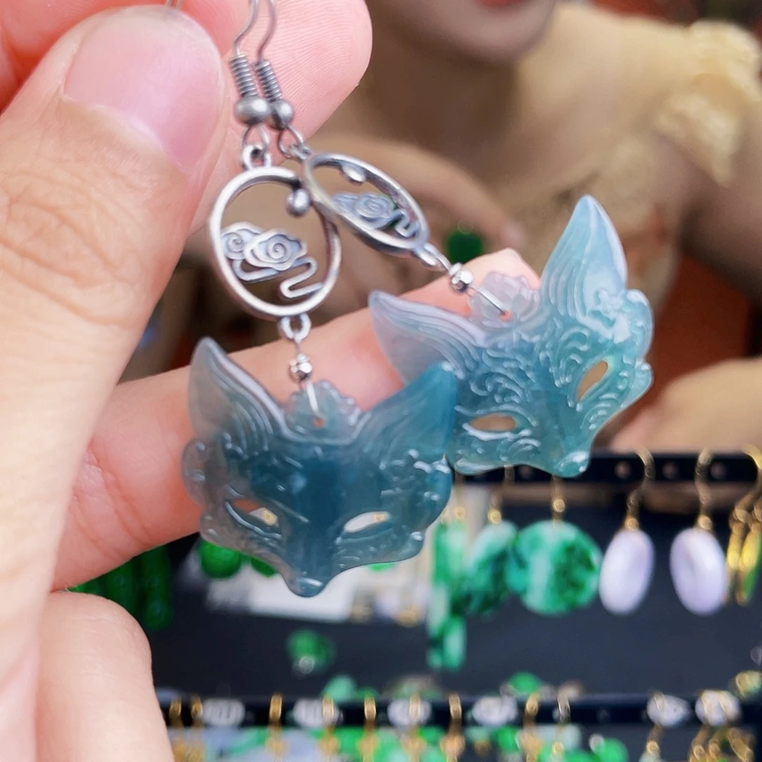 翡翠未镶嵌耳饰饰品