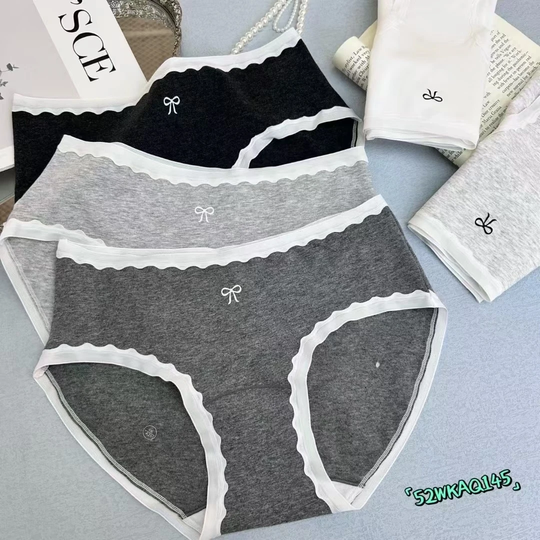 【5条装】灰羽蝶梦AQ145纯色女士低腰抗菌档三角裤中腰透气简约成人
