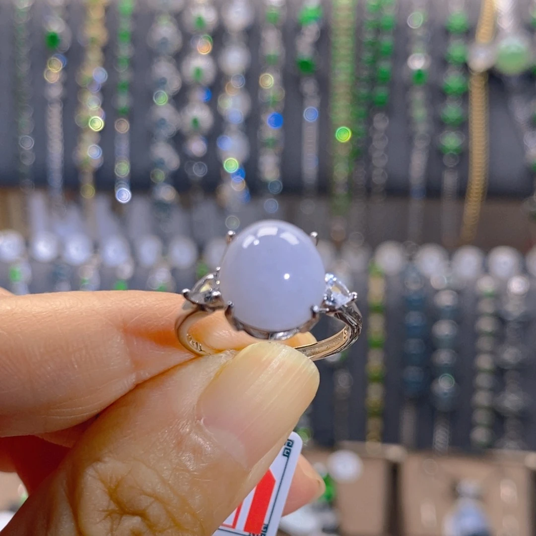 颈饰银S925镶嵌翡翠翡翠戒指