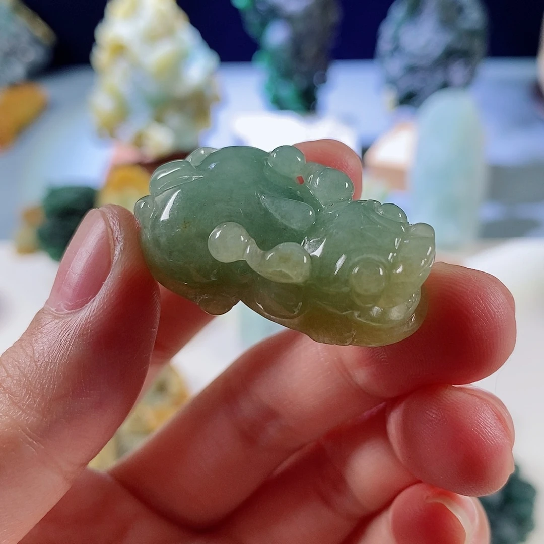 未镶嵌定制翡翠天然a货翡翠黄加绿貔貅