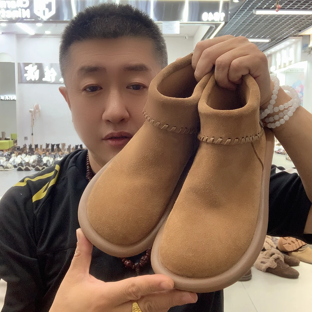 大金波哥大码女鞋35-43码78818韩版时尚牛反绒皮踩屎感潮流短靴