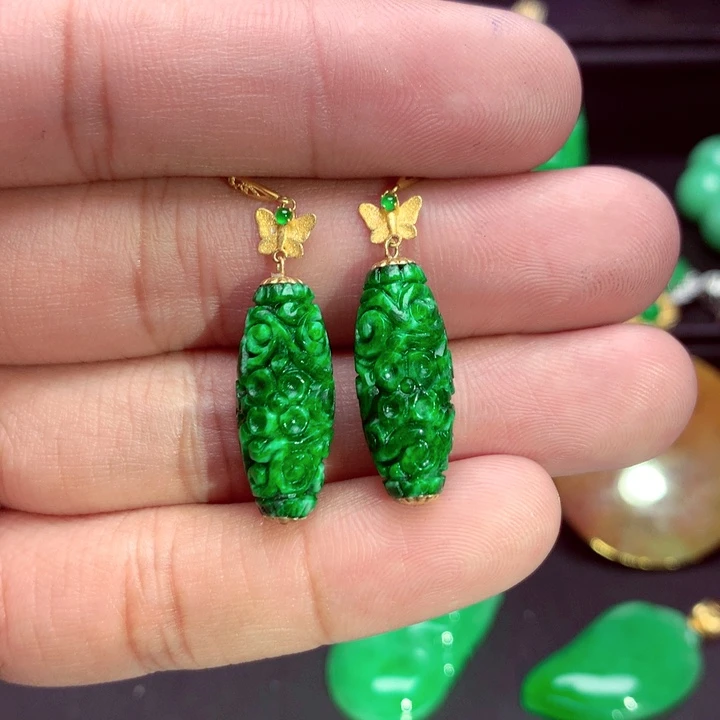 翡翠未镶嵌耳饰耳饰