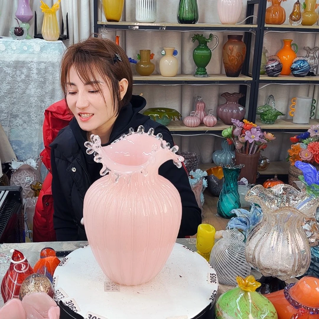 粉水滴夜光 福利家悦琉璃工艺品