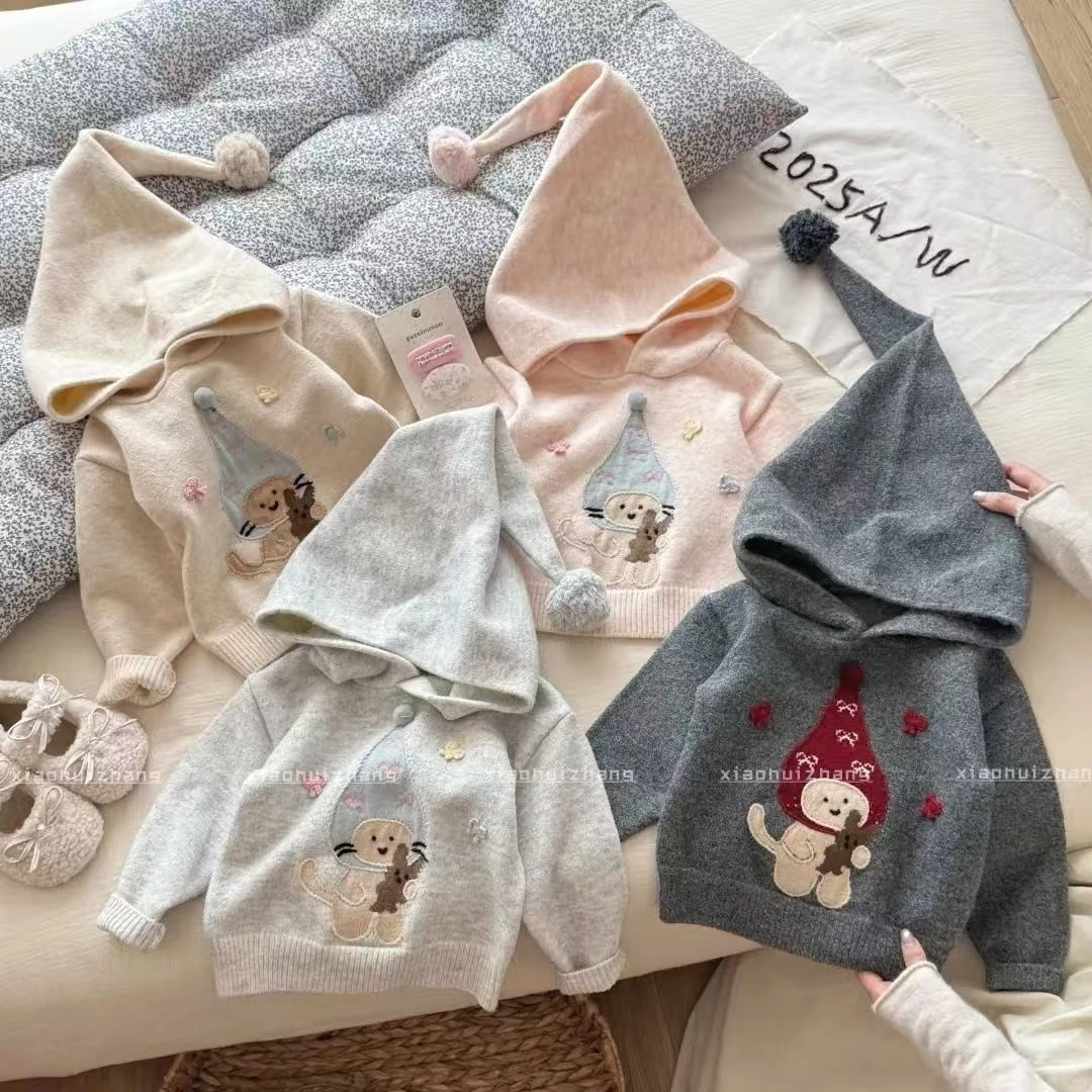 2025新款秋冬儿童毛衣卡通女童洋气秋装可爱女宝宝卫衣针织上衣