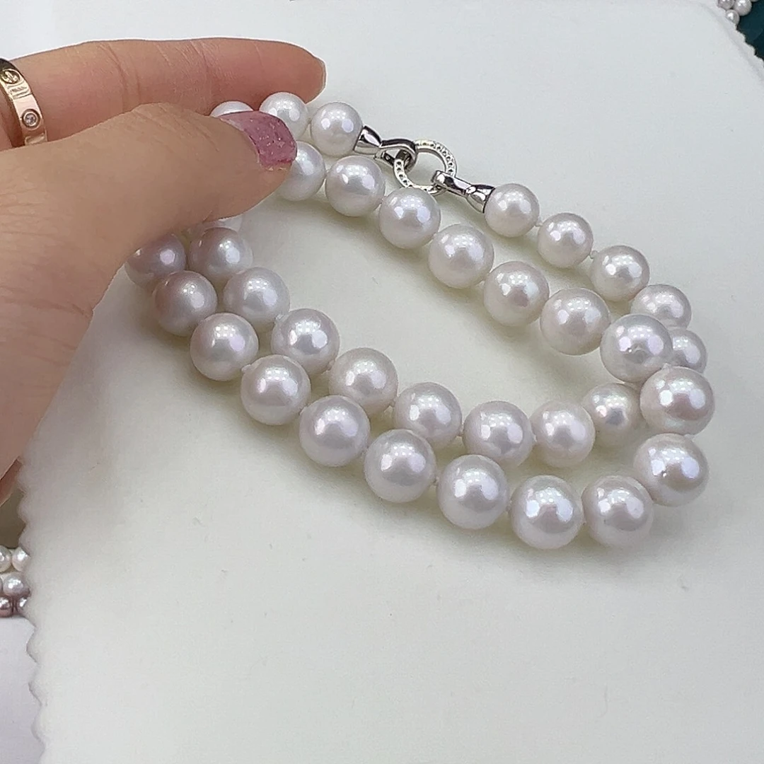 淡水珍珠颈饰银S925镶嵌➕9.5-10.3高品冷白