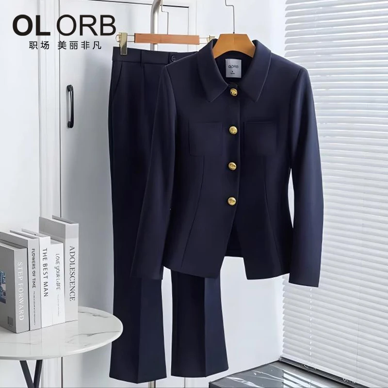 藏青色职业西装套装女2025新款正装小个子高级感气质管理层工作服