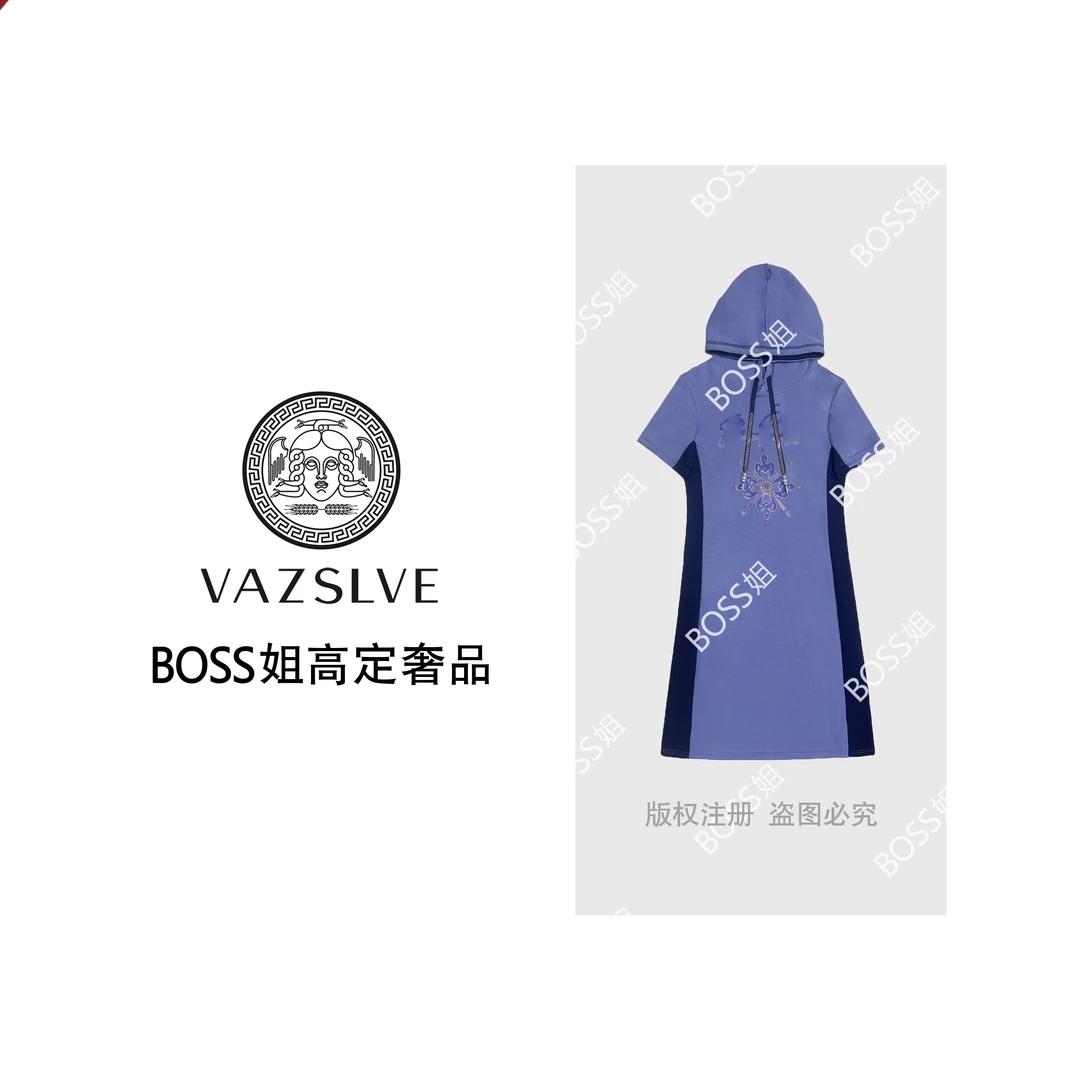 【VAZSLVE/原创设计】25春夏璀璨烟花烫钻精致连衣裙61919