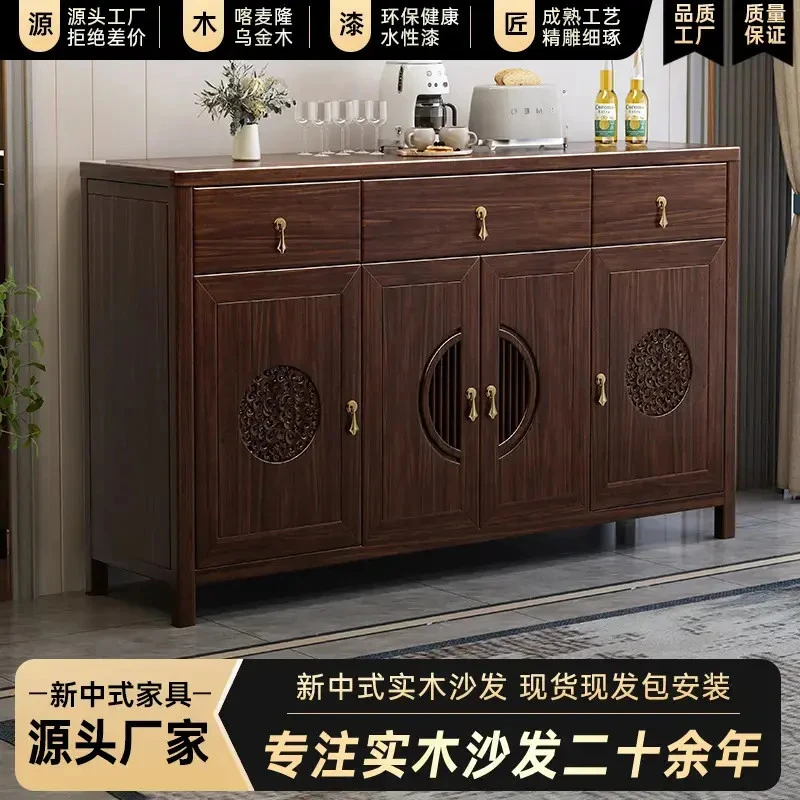 新中式乌金木实木鞋柜家用入户门口大容量门厅鞋柜简约透气置物