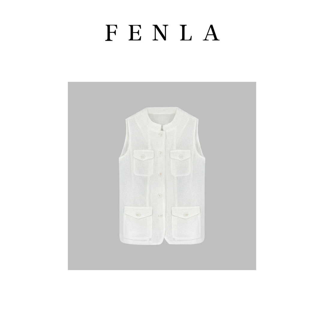 【惠姐私服】重工镂空单排扣工装马甲高级感百搭气质无袖上衣 83878