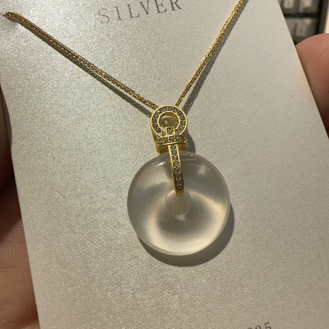 坠链均925银 0423 坠链均S925银/平安扣项链