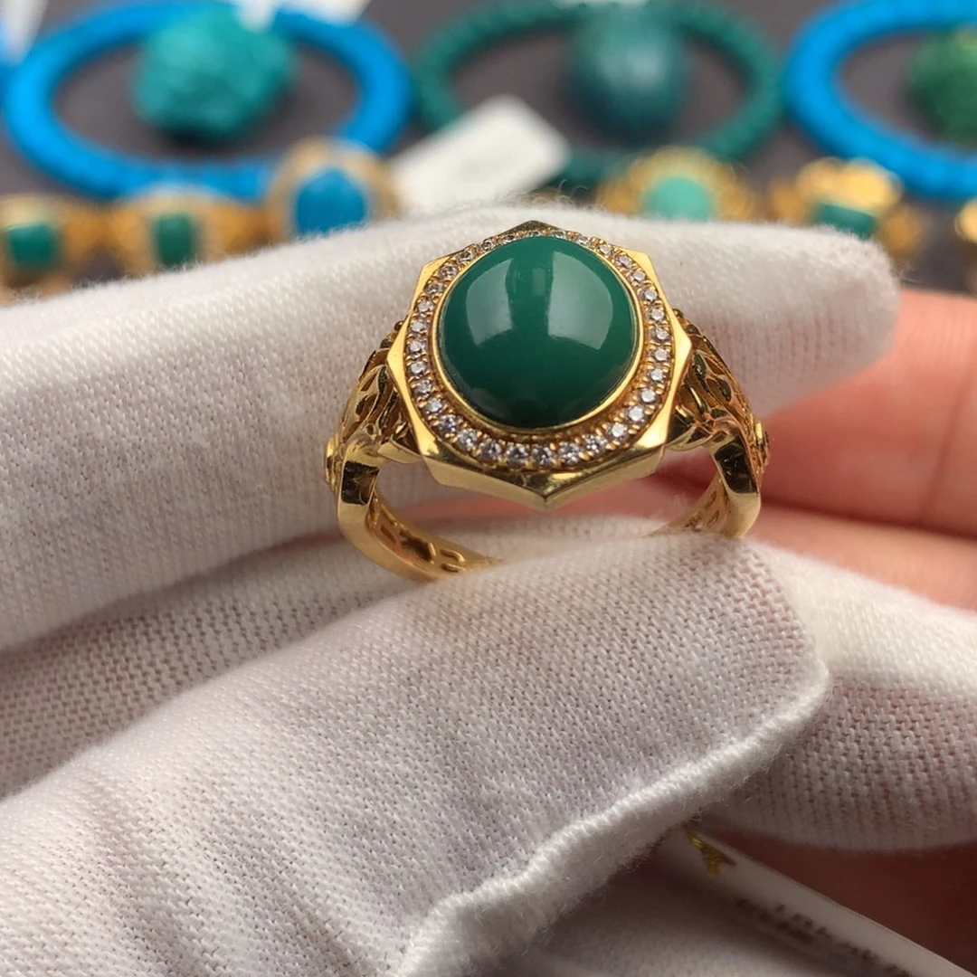 绿松石18K金镶嵌发饰