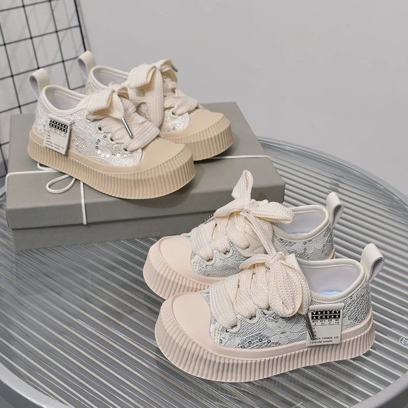 【005】ins冷粘轻底儿童皮面新春款板鞋女童时尚百搭休闲