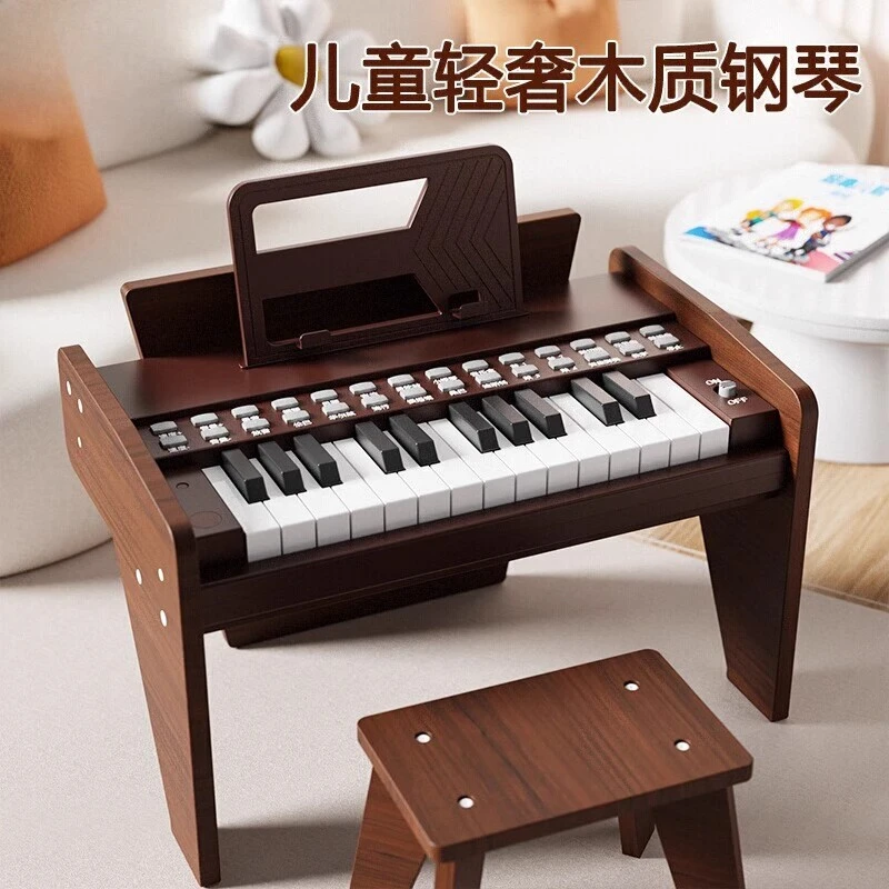 儿童钢琴玩具木质可弹奏迷你电子琴女孩宝宝女童男孩乐器生日礼物