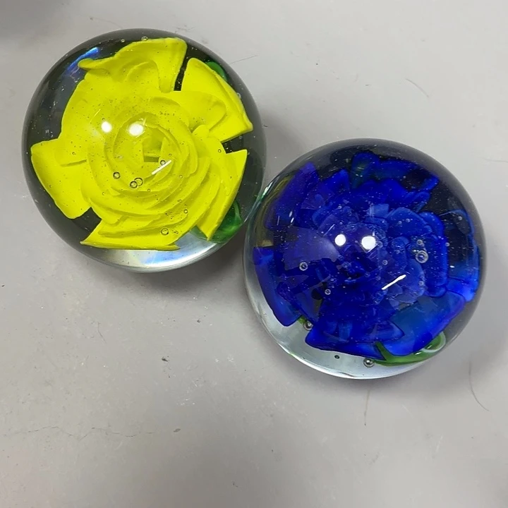 虹***原琉璃手工艺品微瑕一对