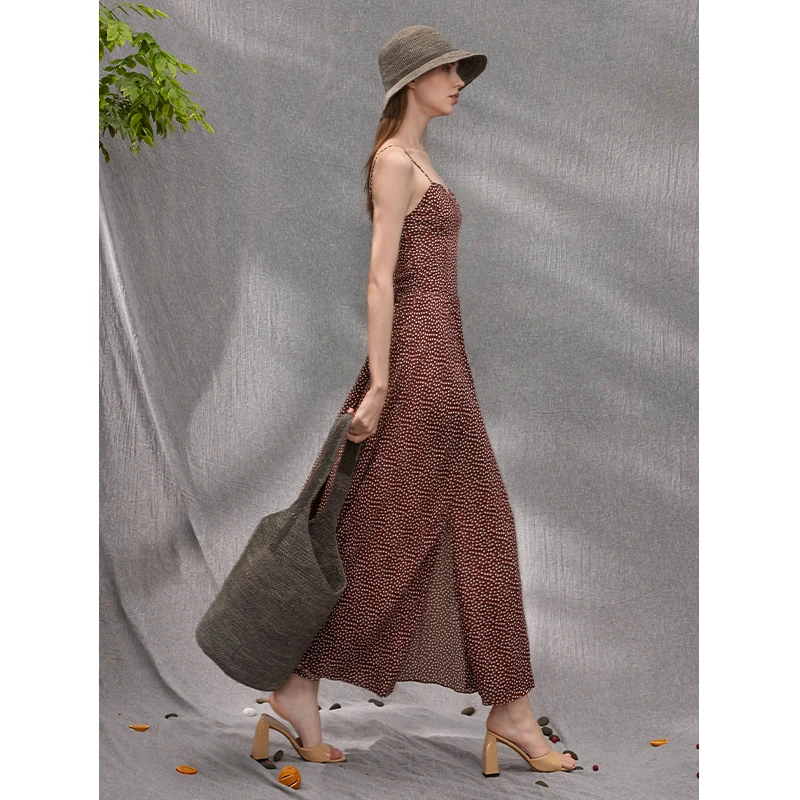 Mix Selection南法花房 假两件波点印花吊带连衣裙25夏MSBJQ0319