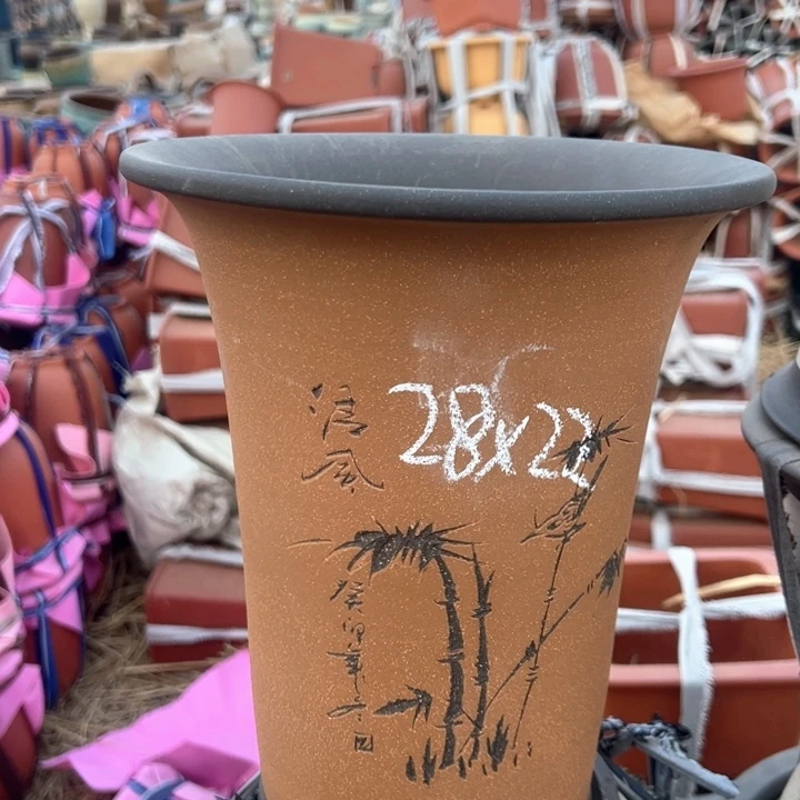 红陶紫砂兰花盆无暇