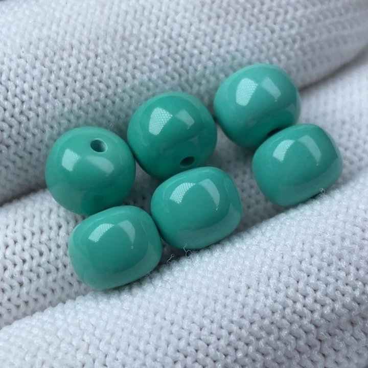 高瓷蓝绿8mm老型一对福利