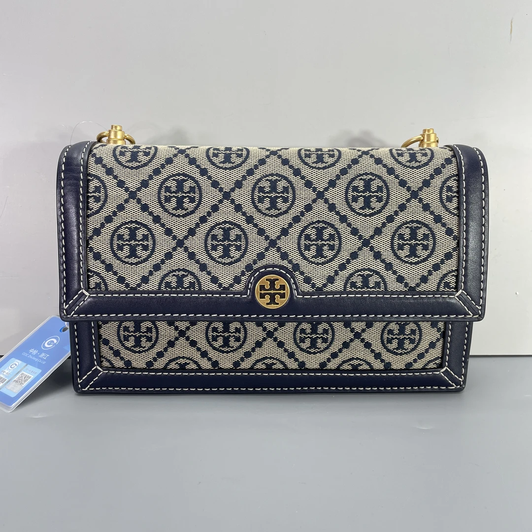 95新 TORY BURCH/汤丽柏琦 媚姐蓝色小风琴包22X14X5cmG062902