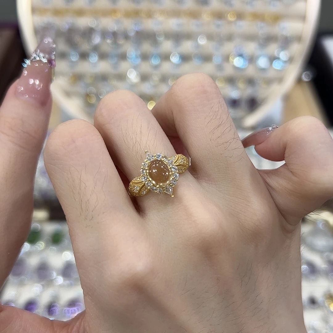 银S925镶嵌戒指黄晶