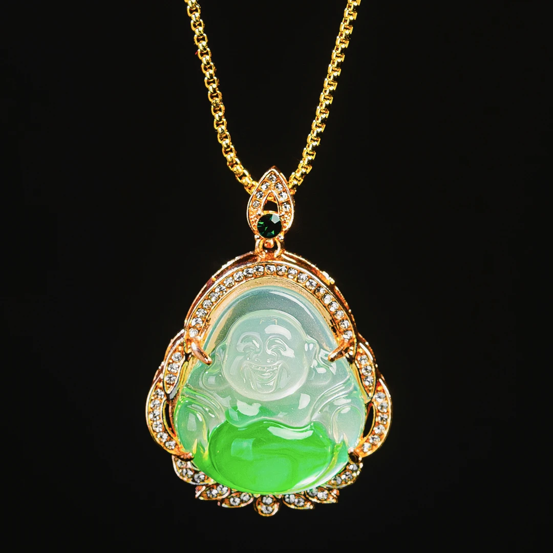 ｛小军高端甄选｝CT2精美时尚绿色佛公吊坠