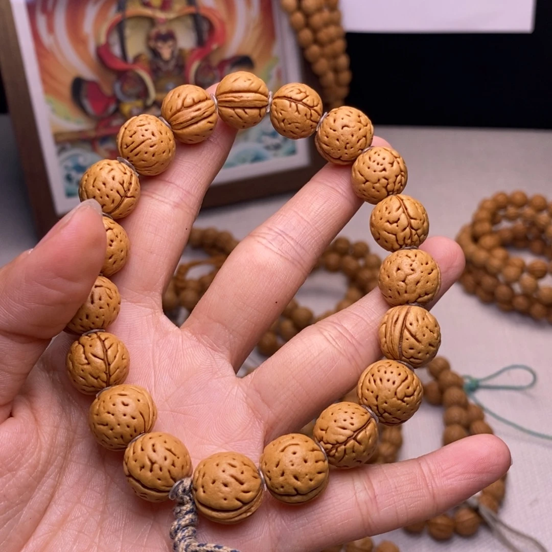 ゛***.桃核手串14野生桃核手持