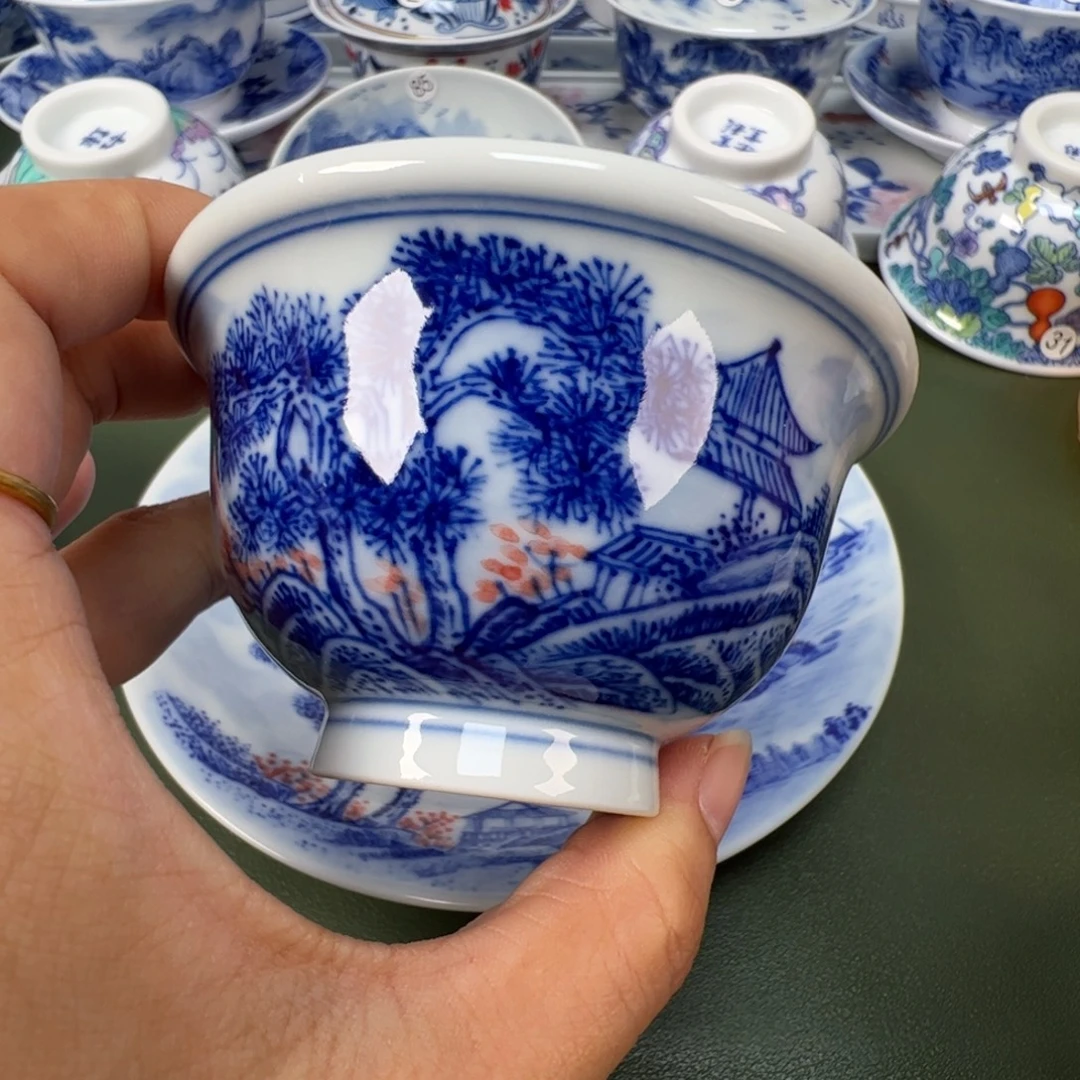陶瓷景德镇纯手工纯手绘茶具木木60