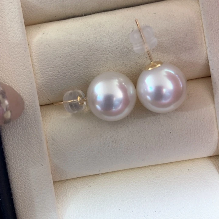 18K金镶嵌耳饰海水珍珠