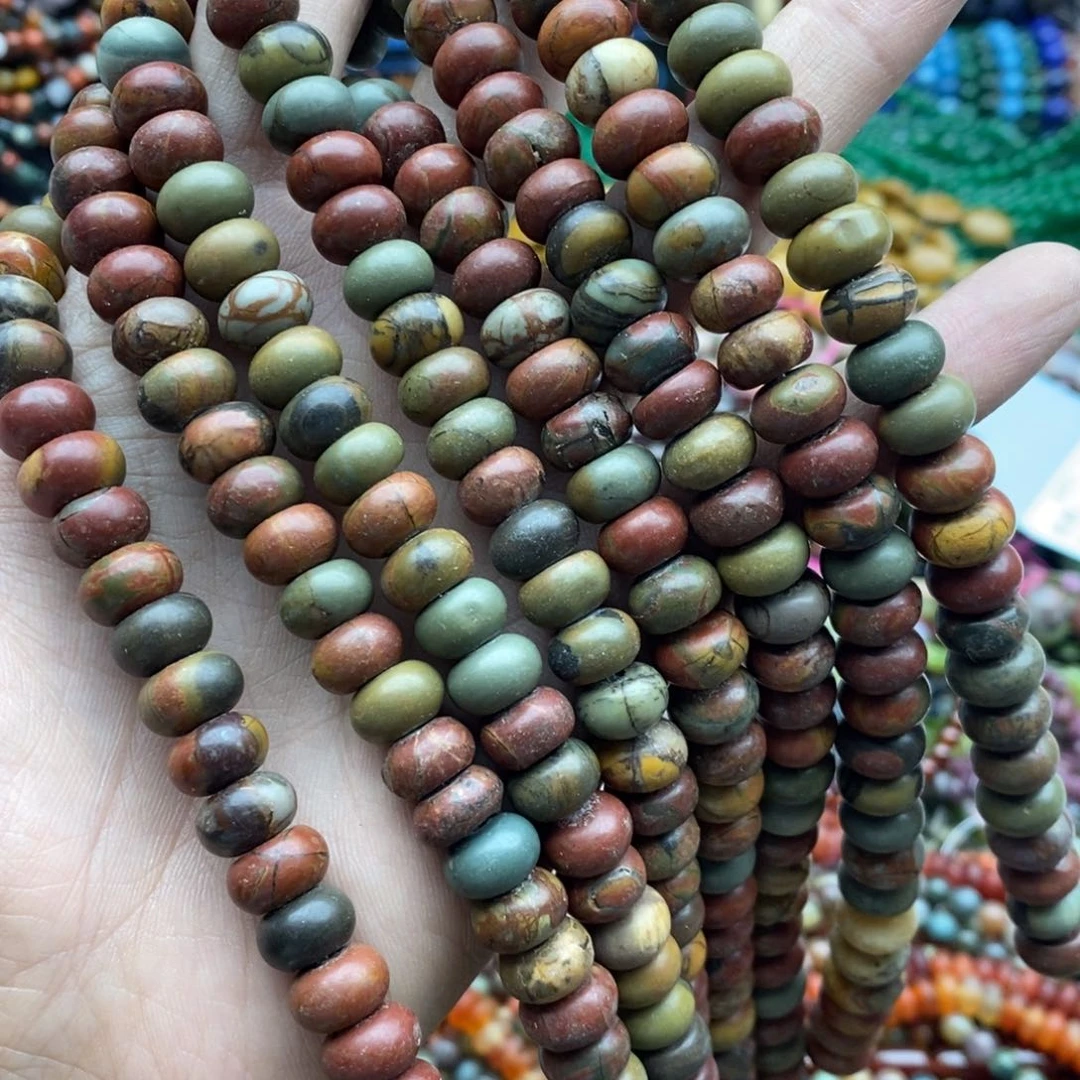 玛瑙/玉髓未镶嵌珠宝半成品一条天然10mm毕加索隔片A251