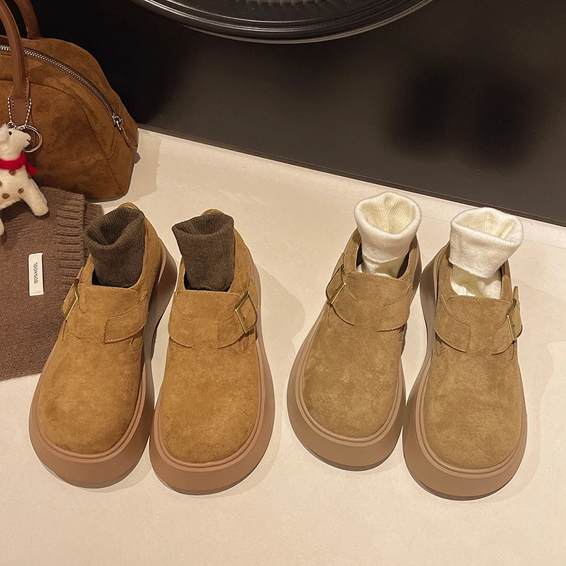 厚底勃肯鞋女2025春季新款时尚百搭软底一字扣法式配裙子单鞋