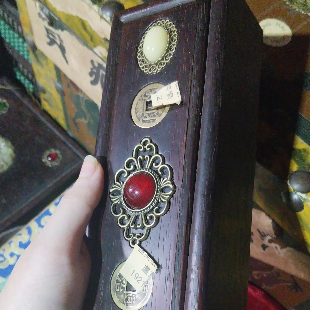 【闪购商品】福利精品白宝长条贡字方木盒完整复古风