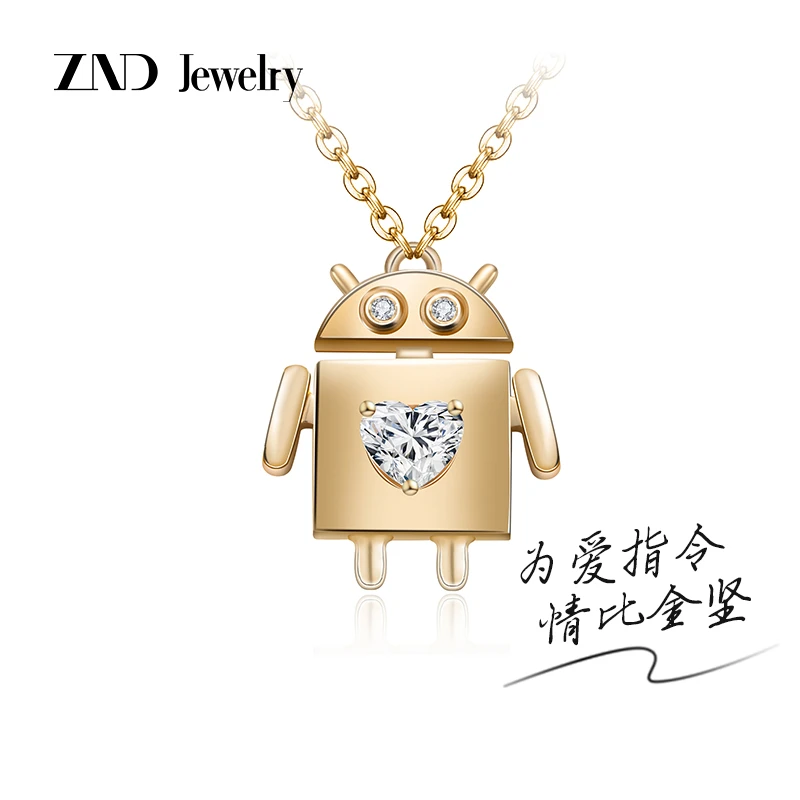 实验室培育钻石（ZN）18K金镶嵌培育钻石项链东方幸护
