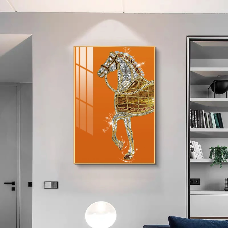 【银河】 镶钻现代马到成功装饰画静物高级感轻奢壁画挂画40*60