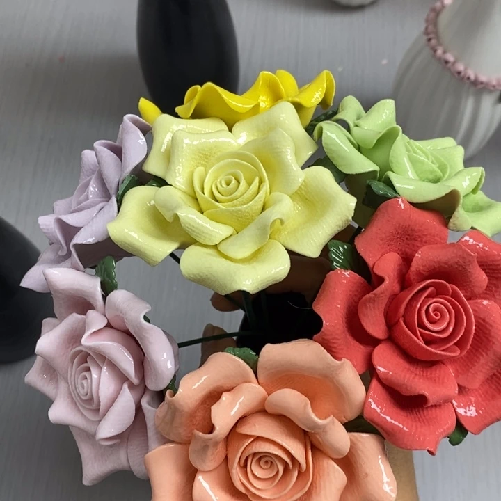 陶瓷陶瓷材料7朵组合