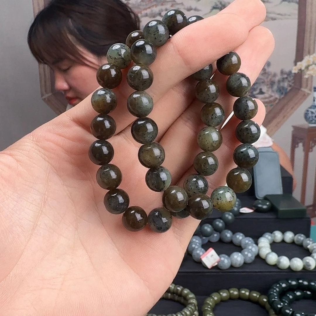 手链未镶嵌和田玉和田玉楼兰点墨卡10