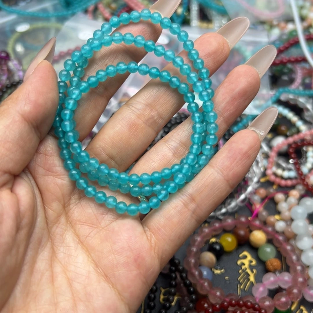 烟晶手链未镶嵌三圈天河石