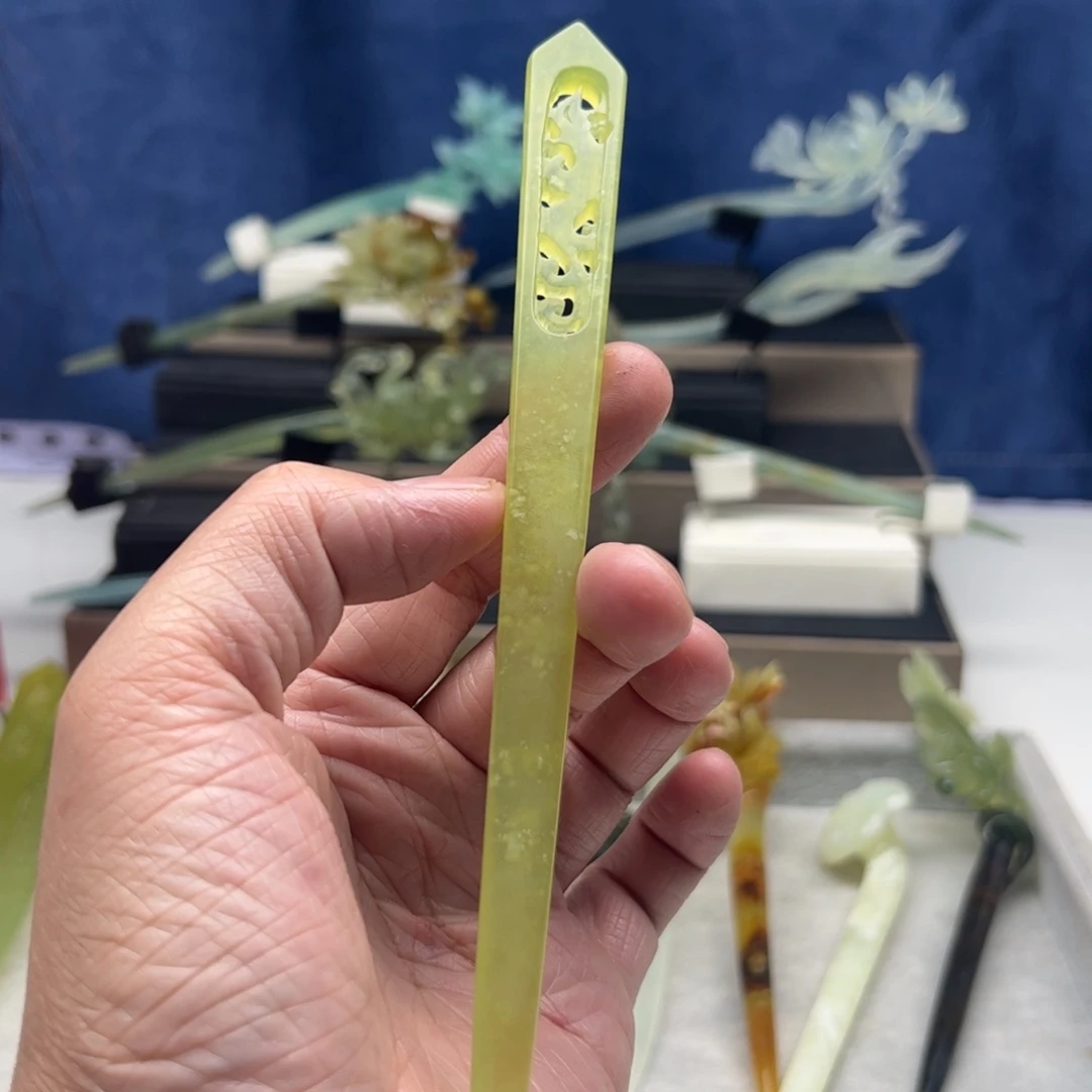 蛇纹石玉未镶嵌福利发簪