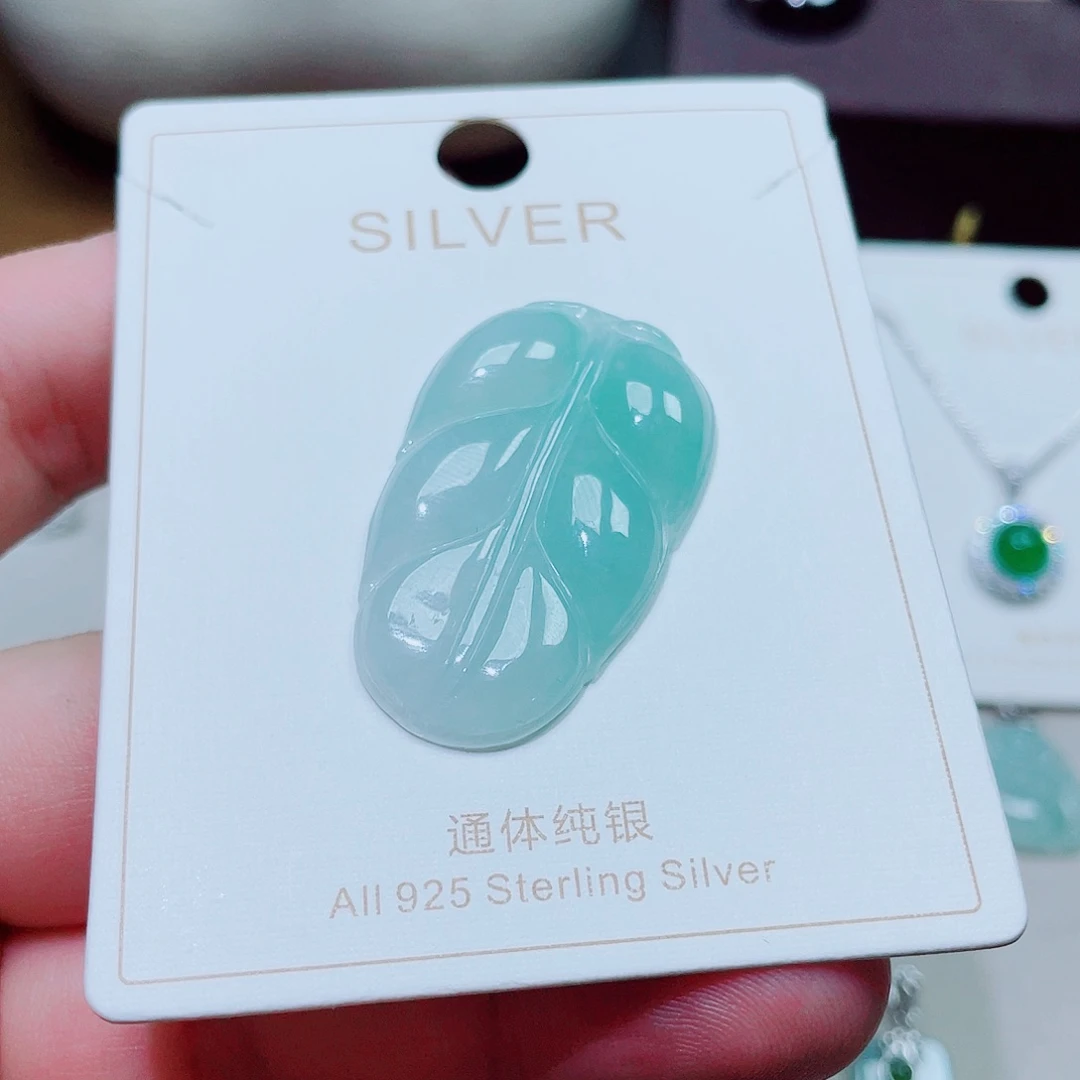 吊坠925银锆石树叶