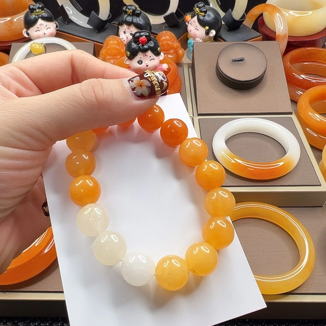 倩***石英质玉（黄龙玉）未镶嵌手链