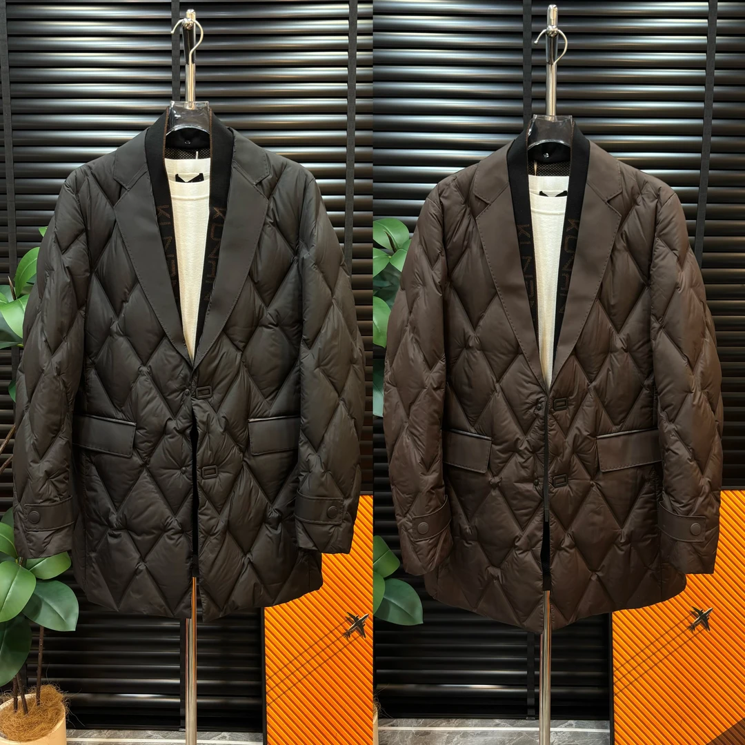 【清澈男装轻奢出品】K82739/QING/高端欧货可拆卸领口中长款羽绒服